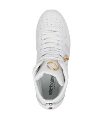 weiße hohe Sneakers aus Leder von Roberto Cavalli