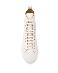 weiße hohe Sneakers aus Leder von Jil Sander