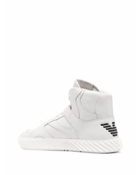 weiße hohe Sneakers aus Leder von Ea7 Emporio Armani