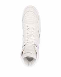 weiße hohe Sneakers aus Leder von Ea7 Emporio Armani