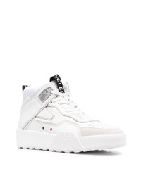 weiße hohe Sneakers aus Leder von Moncler