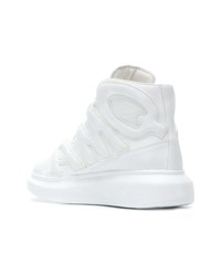 weiße hohe Sneakers aus Leder von Alexander McQueen