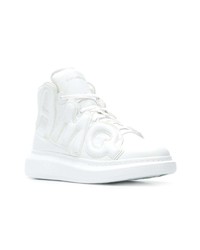 weiße hohe Sneakers aus Leder von Alexander McQueen