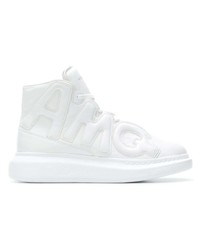 weiße hohe Sneakers aus Leder von Alexander McQueen