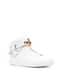 weiße hohe Sneakers aus Leder von Buscemi