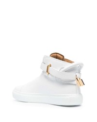 weiße hohe Sneakers aus Leder von Buscemi