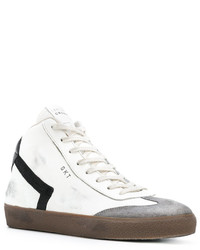 weiße hohe Sneakers aus Leder von Leather Crown