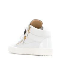 weiße hohe Sneakers aus Leder von Giuseppe Zanotti Design