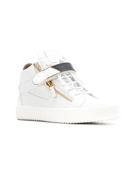 weiße hohe Sneakers aus Leder von Giuseppe Zanotti Design