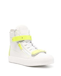 weiße hohe Sneakers aus Leder von Giuseppe Zanotti