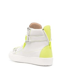 weiße hohe Sneakers aus Leder von Giuseppe Zanotti