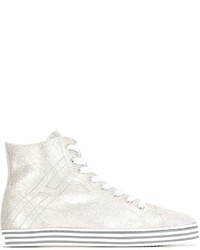weiße hohe Sneakers aus Leder von Hogan