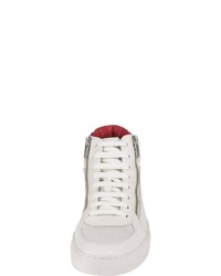 weiße hohe Sneakers aus Leder von Hugo Boss