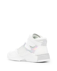 weiße hohe Sneakers aus Leder von Ea7 Emporio Armani