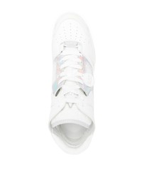 weiße hohe Sneakers aus Leder von Ea7 Emporio Armani