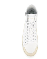 weiße hohe Sneakers aus Leder von Saint Laurent