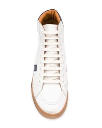 weiße hohe Sneakers aus Leder von Saint Laurent