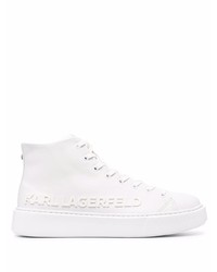 weiße hohe Sneakers aus Leder von Karl Lagerfeld