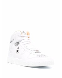 weiße hohe Sneakers aus Leder von Philipp Plein