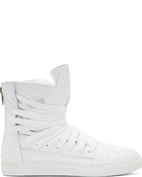 weiße hohe Sneakers aus Leder von Kris Van Assche
