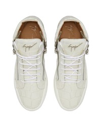 weiße hohe Sneakers aus Leder von Giuseppe Zanotti