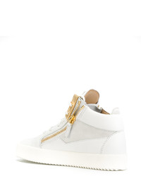 weiße hohe Sneakers aus Leder von Giuseppe Zanotti Design