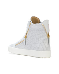 weiße hohe Sneakers aus Leder von Giuseppe Zanotti Design