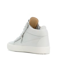 weiße hohe Sneakers aus Leder von Giuseppe Zanotti Design