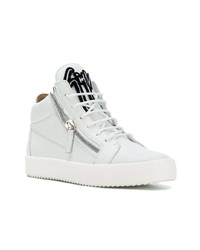 weiße hohe Sneakers aus Leder von Giuseppe Zanotti Design