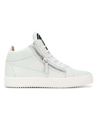 weiße hohe Sneakers aus Leder von Giuseppe Zanotti Design