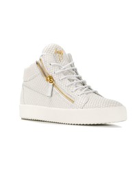 weiße hohe Sneakers aus Leder von Giuseppe Zanotti Design