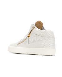 weiße hohe Sneakers aus Leder von Giuseppe Zanotti Design