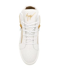 weiße hohe Sneakers aus Leder von Giuseppe Zanotti Design