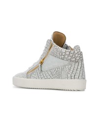 weiße hohe Sneakers aus Leder von Giuseppe Zanotti Design