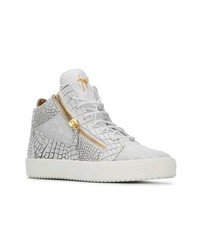 weiße hohe Sneakers aus Leder von Giuseppe Zanotti Design