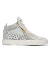 weiße hohe Sneakers aus Leder von Giuseppe Zanotti Design