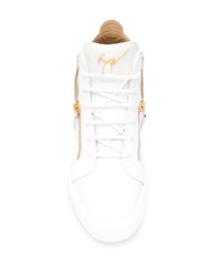 weiße hohe Sneakers aus Leder von Giuseppe Zanotti