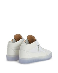 weiße hohe Sneakers aus Leder von Giuseppe Zanotti