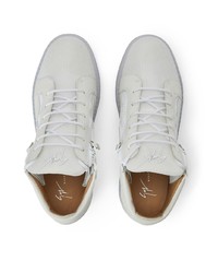 weiße hohe Sneakers aus Leder von Giuseppe Zanotti