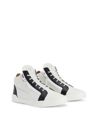 weiße hohe Sneakers aus Leder von Giuseppe Zanotti