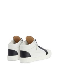 weiße hohe Sneakers aus Leder von Giuseppe Zanotti