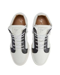 weiße hohe Sneakers aus Leder von Giuseppe Zanotti