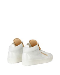 weiße hohe Sneakers aus Leder von Giuseppe Zanotti