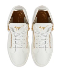 weiße hohe Sneakers aus Leder von Giuseppe Zanotti