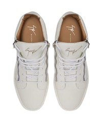 weiße hohe Sneakers aus Leder von Giuseppe Zanotti