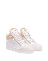 weiße hohe Sneakers aus Leder von Giuseppe Zanotti