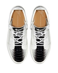 weiße hohe Sneakers aus Leder von Giuseppe Zanotti