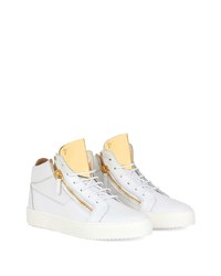 weiße hohe Sneakers aus Leder von Giuseppe Zanotti