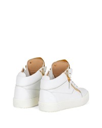 weiße hohe Sneakers aus Leder von Giuseppe Zanotti