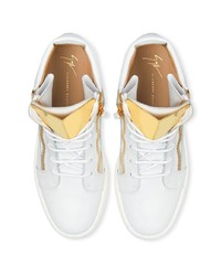 weiße hohe Sneakers aus Leder von Giuseppe Zanotti